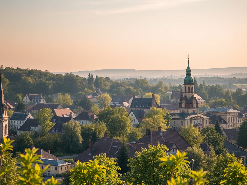 Białe i różowe kwiaty wiśni na gałęziach drzewa, wiosenny widok Wisły